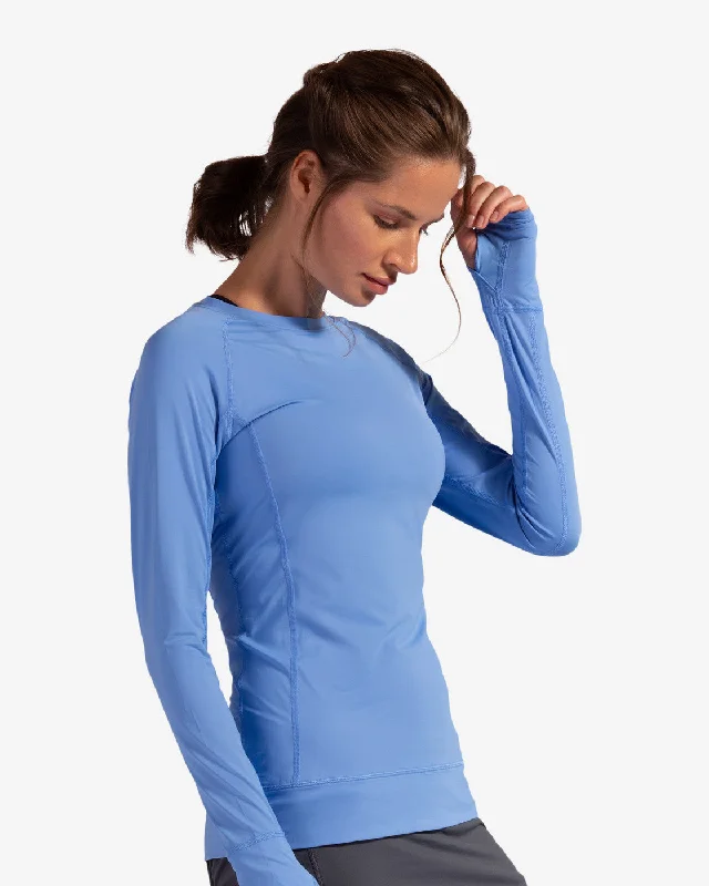 BloqUV: Women's UPF 50 Pullover (2012) - Indigo Shirred Sleeve Feminine