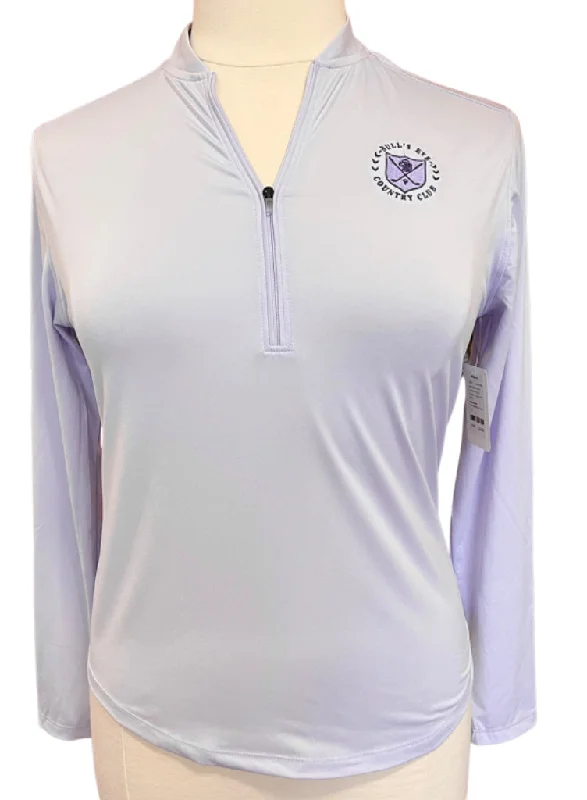 New Under Armour Lavender Half Zip Pullover w/ Logo Size L MSP$ Deep Neck Pullover