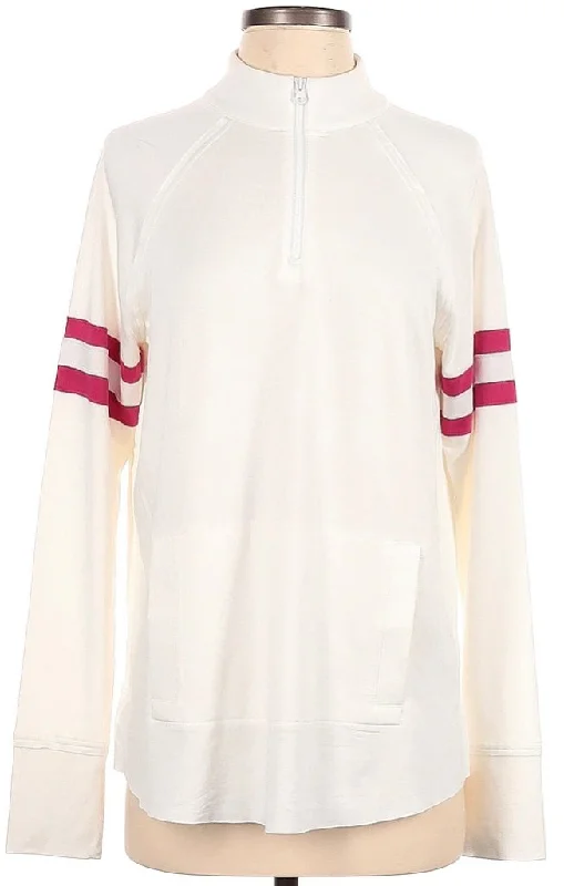 Belyn Key Ponte Sport Pullover in Chalk/Pink Size S. MSP$120 Bateau Neck Pullover