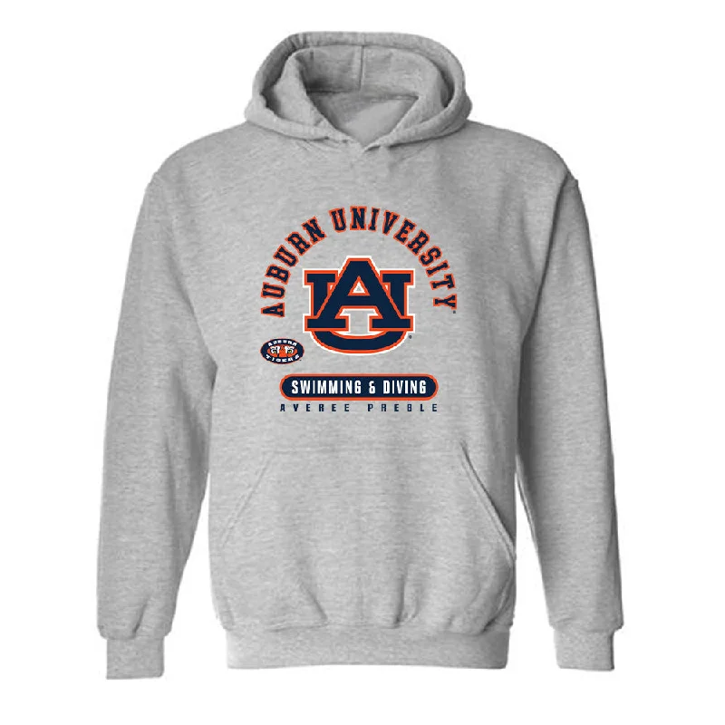 Auburn - NCAA Women's Swimming & Diving : Averee Preble - Classic Fashion Shersey Hooded Sweatshirt Hoodie with Rhinestones Sparkly Elegant