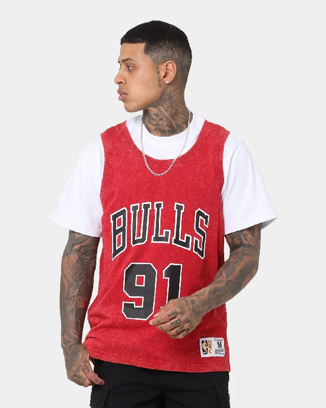 Mitchell & Ness Dennis Rodman #91 Quintessential Acid Tank Red glitter tank top