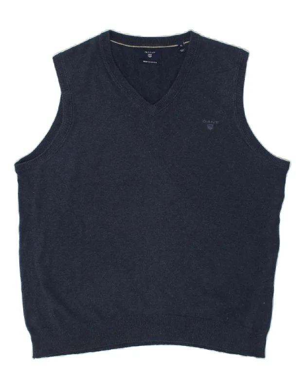 GANT Mens Vest Tank Top XL Navy Blue Cotton pastel tank top