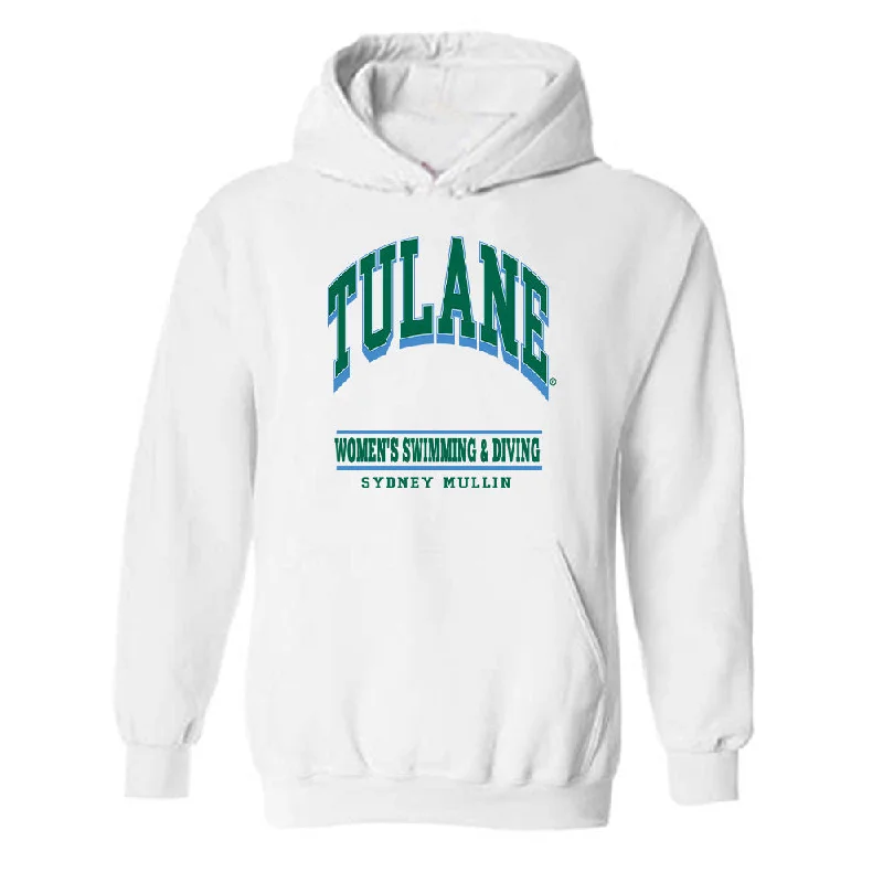 Tulane - NCAA Women's Swimming & Diving : Sydney Mullin - Classic Fashion Shersey Hooded Sweatshirt Hoodie with Mock Neck Collared Structured