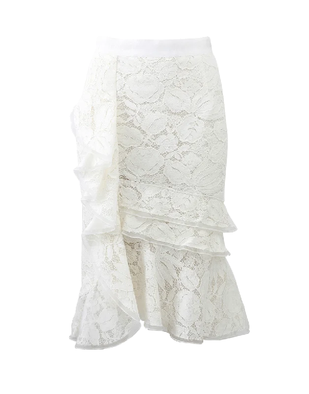 Lace Cascade Ruffle Skirt wrap skirt elegant