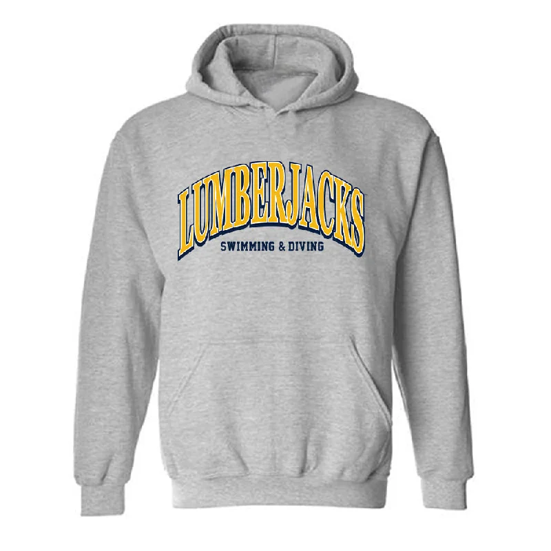 Northern Arizona - NCAA Women's Swimming & Diving : Jamie Dellwardt - Classic Shersey Hooded Sweatshirt Hoodie with Raglan Sleeves Sporty Comfortable