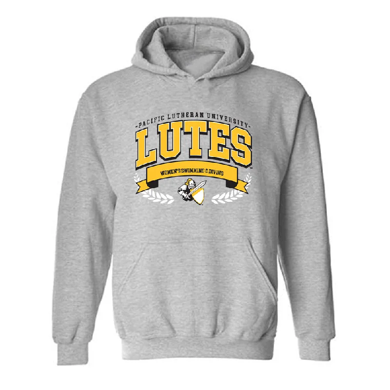 PLU - NCAA Women's Swimming & Diving : Jessica Lee - Classic Fashion Shersey Hooded Sweatshirt Hoodie with Tied Waist Feminine Flattering