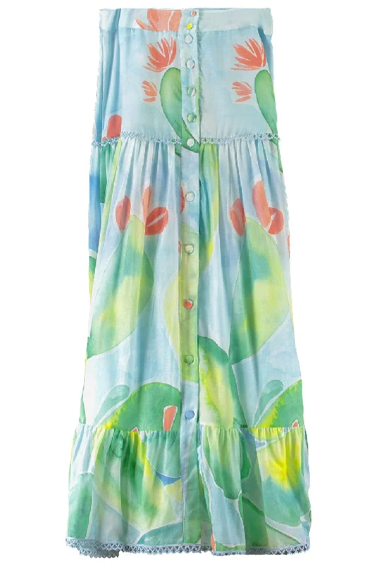Alessia Long Skirt pleated skirt texture