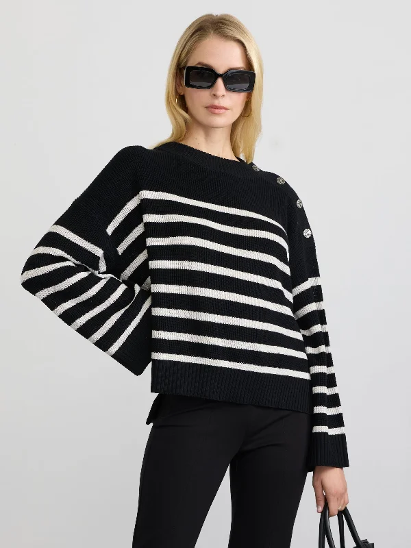 BRETON COTTON PULLOVER Boxy Neck Sweater