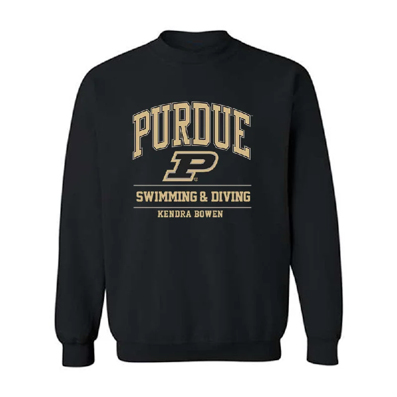 Purdue - NCAA Women's Swimming & Diving : Kendra Bowen - Classic Fashion Shersey Crewneck Sweatshirt Hoodie with Color Block Contrast Stylish