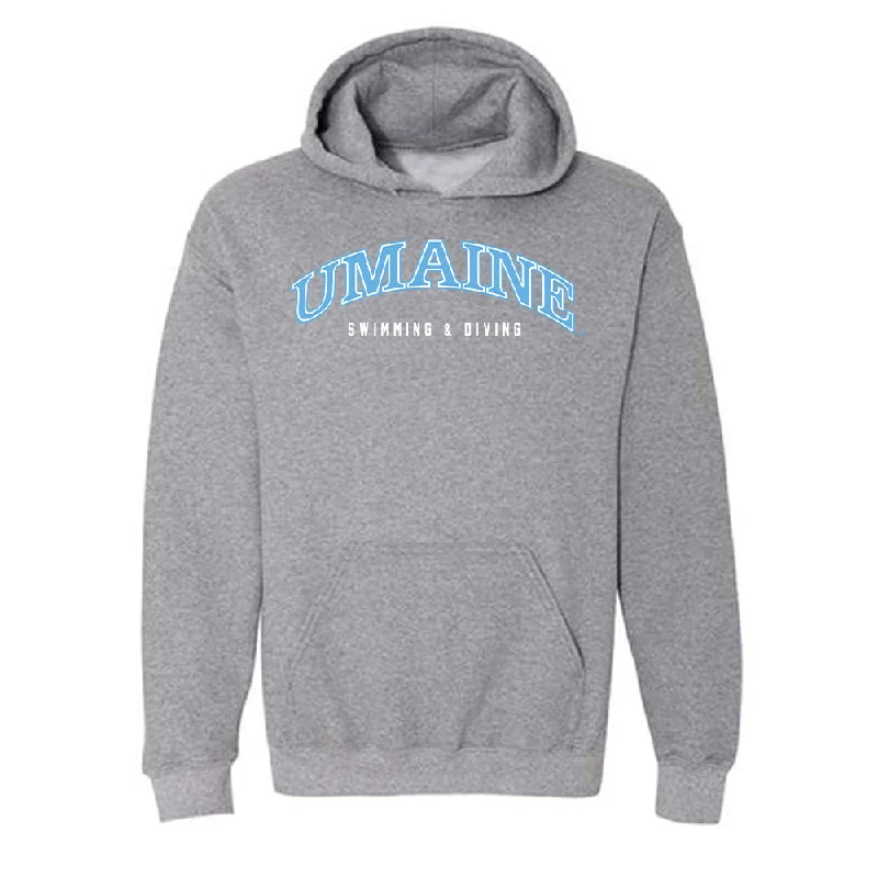 Maine - NCAA Women's Swimming & Diving : Amelia Habgood - Classic Fashion Shersey Hooded Sweatshirt Hoodie with Stripes Bold Sporty