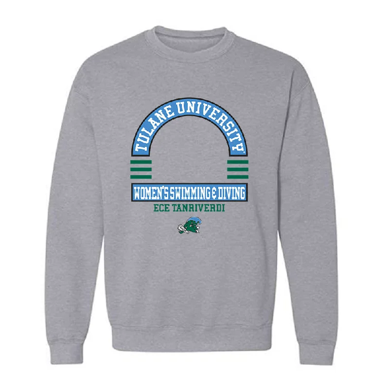 Tulane - NCAA Women's Swimming & Diving : Ece Tanriverdi - Classic Fashion Shersey Crewneck Sweatshirt Hoodie with Back Slit Movement Comfort