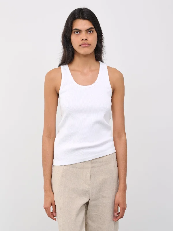 Rib Tank (715043V2I50-9071-CHALK) beige tank top