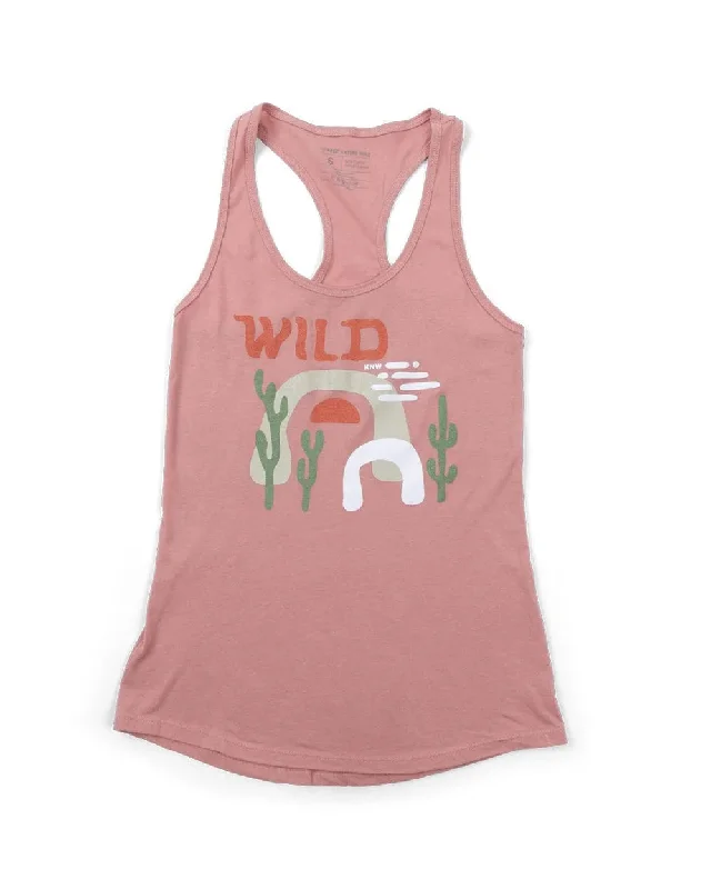 Wild Arches Women’s Racerback Tank | Rose long tank top