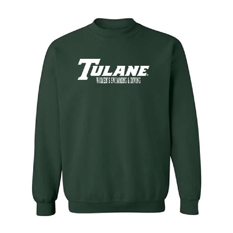 Tulane - NCAA Women's Swimming & Diving : Sydney Mullin - Crewneck Sweatshirt Hoodie with Zipper Placket Modern Functional