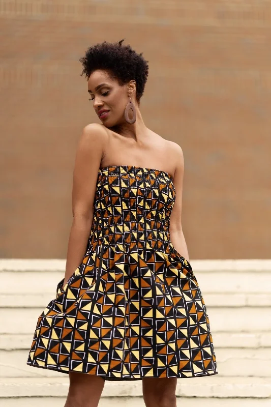 African Dress In Mud Cloth Tunics Summer linen