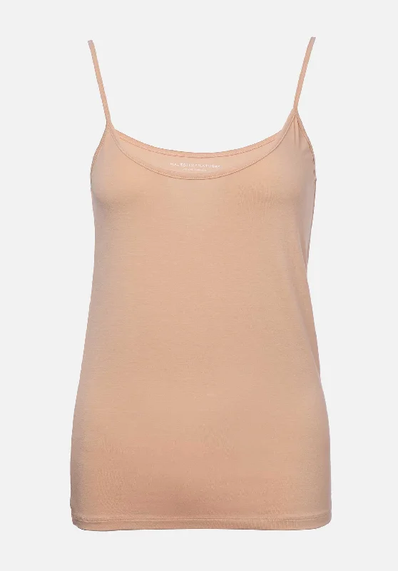 Top Vetanklong Nude sheer tank top