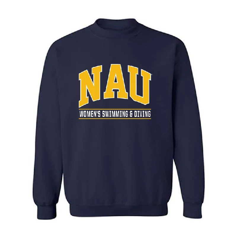 Northern Arizona - NCAA Women's Swimming & Diving : Bena Koehn - Classic Shersey Crewneck Sweatshirt Hoodie with Metallic Shiny Futuristic