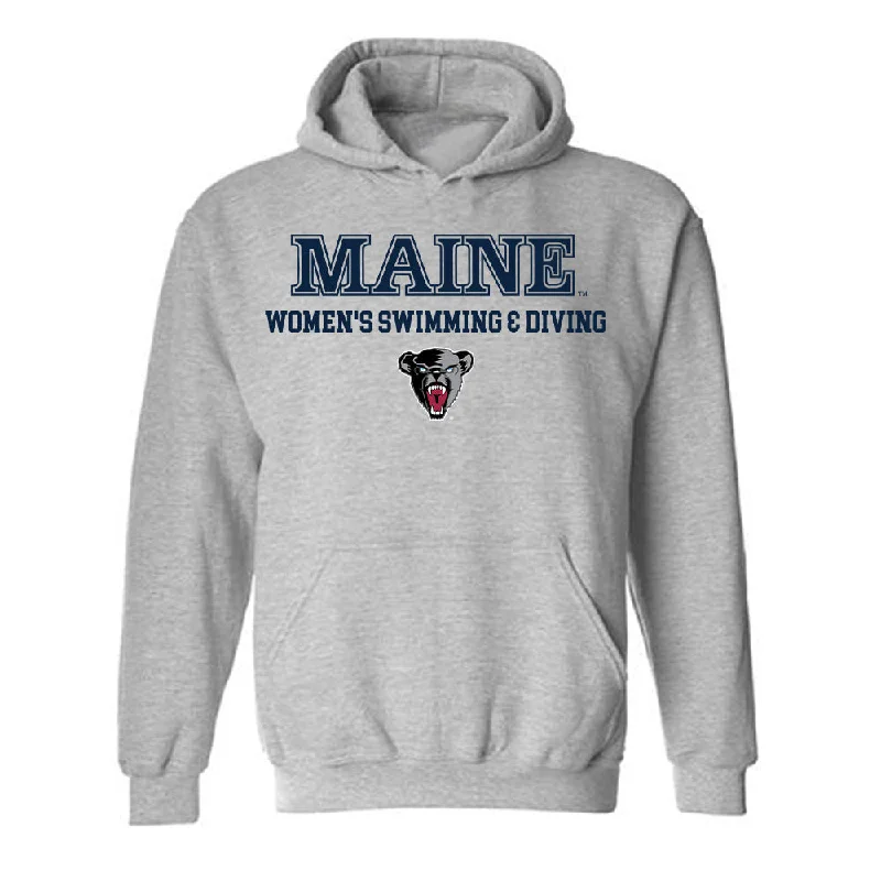 Maine - NCAA Women's Swimming & Diving : Amelia Habgood - Sports Shersey Hooded Sweatshirt Hoodie with Typography Text Message