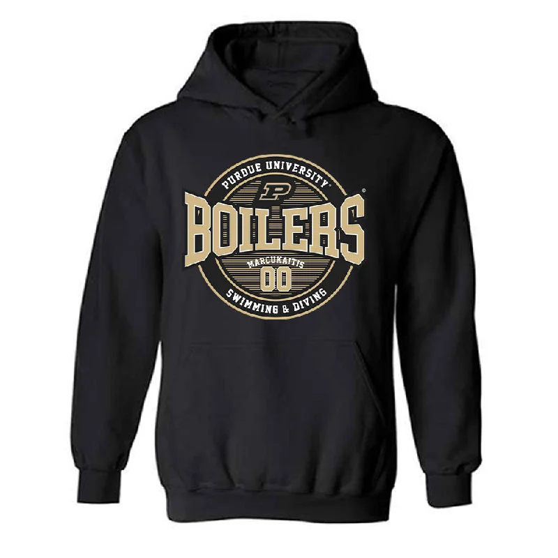 Purdue - NCAA Women's Swimming & Diving : Abby Marcukaitis - Classic Fashion Shersey Hooded Sweatshirt Hoodie with Illustration Artistic Creative