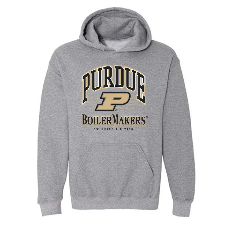 Purdue - NCAA Women's Swimming & Diving : Abby Harter - Classic Shersey Hooded Sweatshirt Hoodie with Hem Lace Feminine Delicate