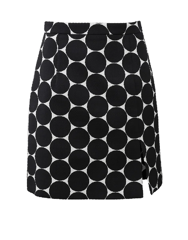 Polka Dot Mini Skirt wool skirt sturdy