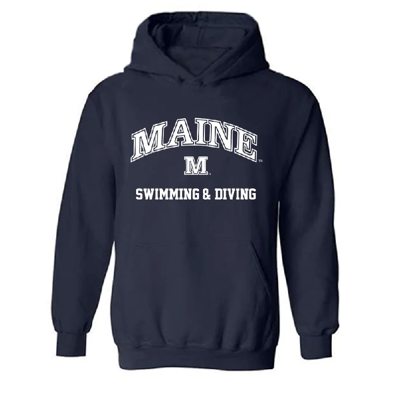 Maine - NCAA Women's Swimming & Diving : Amelia Habgood - Classic Shersey Hooded Sweatshirt Hoodie with Color Block Contrast Stylish