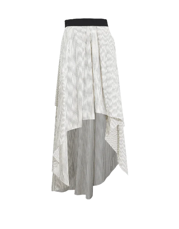 Striped High Low Skirt leather skirt modern