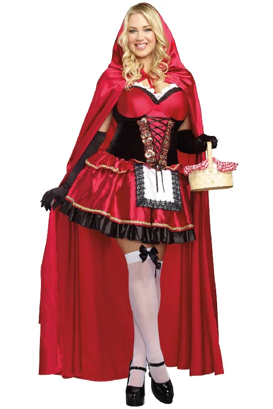 Little Red Riding Hood Womens Plus Size Fancy Dress Costume Tunics Prom sequined