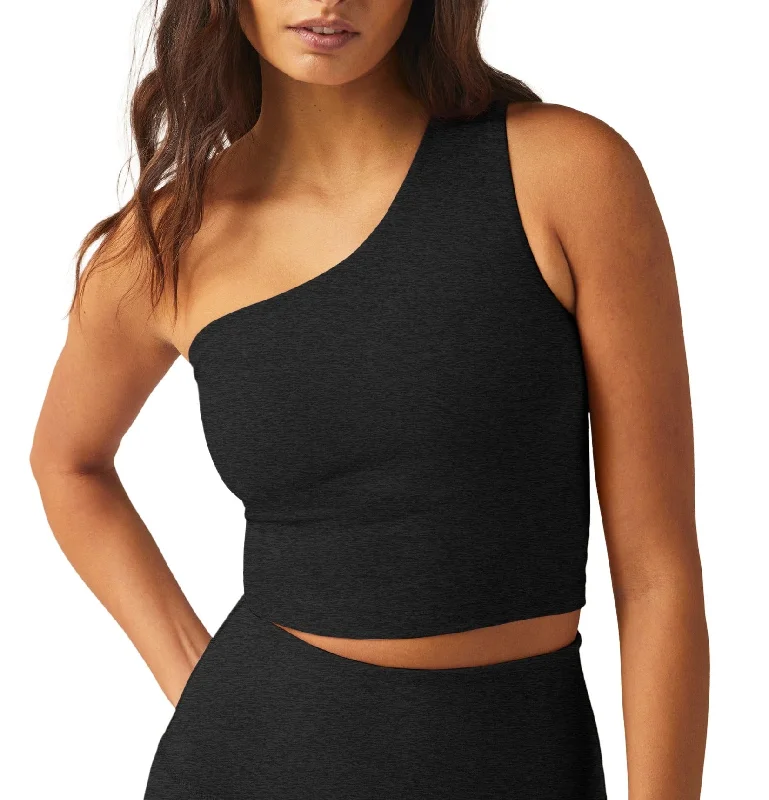 Beyond Yoga Spacedye The Bold Shoulder Cropped Tank charcoal tank top