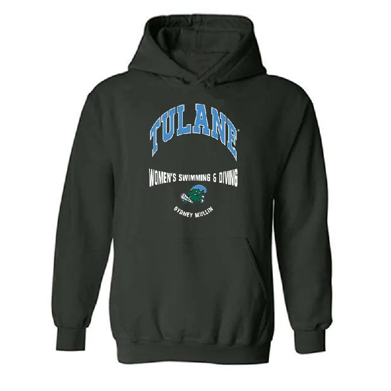 Tulane - NCAA Women's Swimming & Diving : Sydney Mullin - Classic Fashion Shersey Hooded Sweatshirt Hoodie with Tied Waist Feminine Flattering