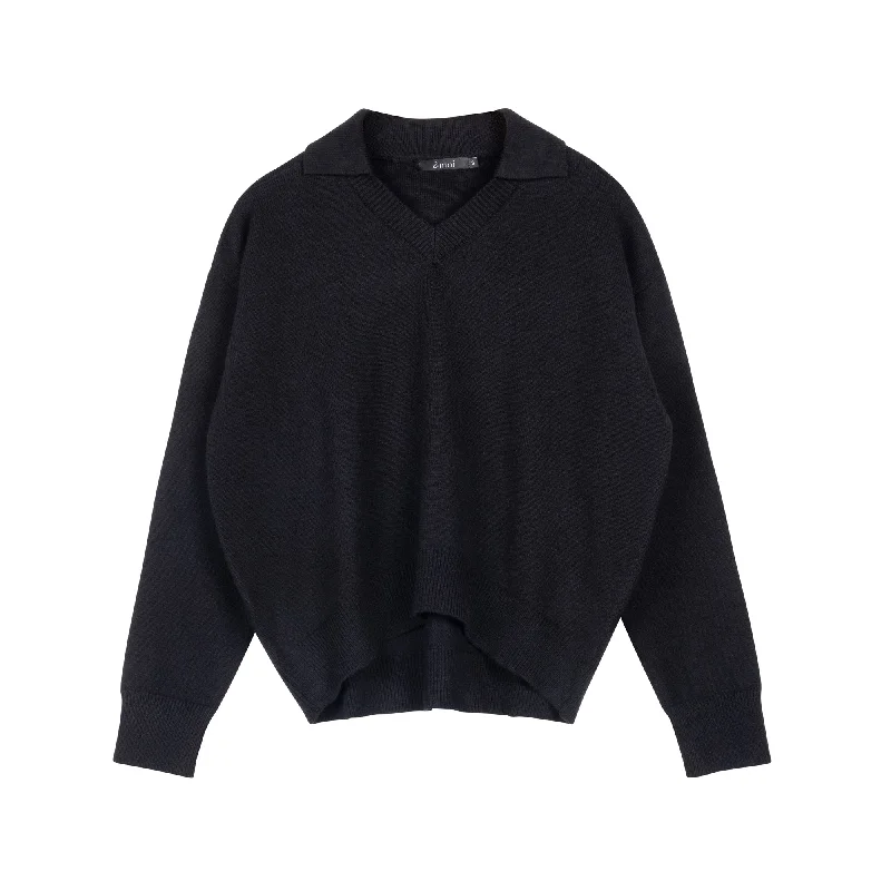 Chelsea Pullover | Black [Final Sale] Keyhole Neck Pullover