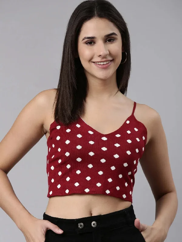 Shoulder Straps Printed Sleeveless Maroon Crop Tank Top-TD-70098-Maroon bronze tank top Shoulder Straps Printed Sleeveless Maroon Crop Tank Top-TD-70098-Maroon bronze tank top