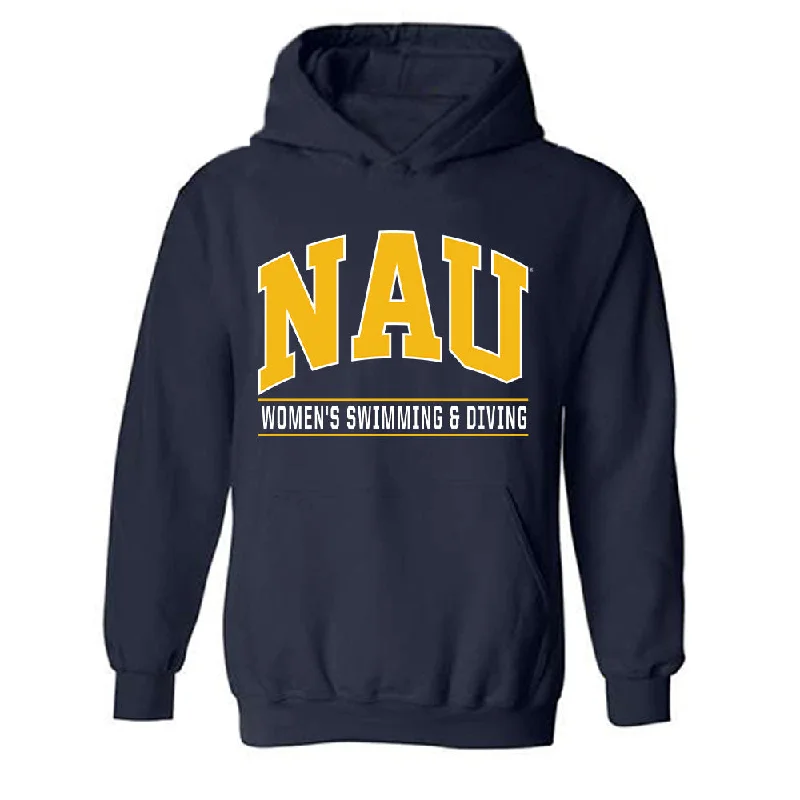 Northern Arizona - NCAA Women's Swimming & Diving : Jamie Dellwardt - Classic Shersey Hooded Sweatshirt Hoodie with Batwing Sleeves Loose Dramatic