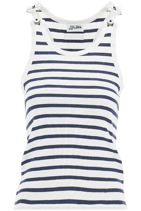 striped sailor tank top DB036 J054 WHITE/NAVY cozy tank top