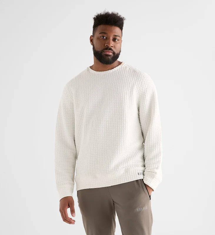 Men's Quilted Crew Pullover Square Neck Pullover