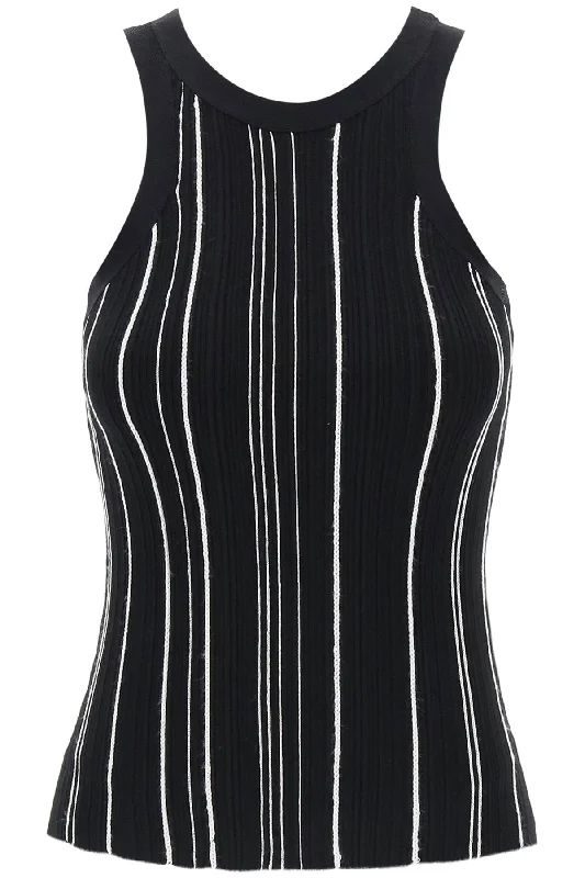 Toteme ribbed knit tank top with spaghetti 242 WRT2292 YA0044 BLACK summer tank top