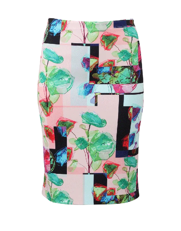 Scuba Floral Skirt modal blend skirt