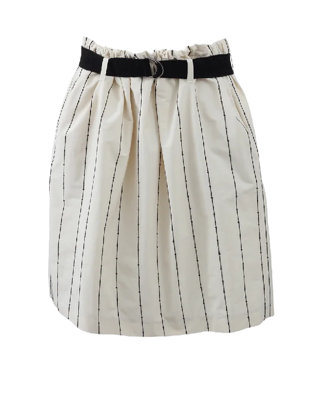 A-Line Skirt With Paillette Stripes lace skirt romantic