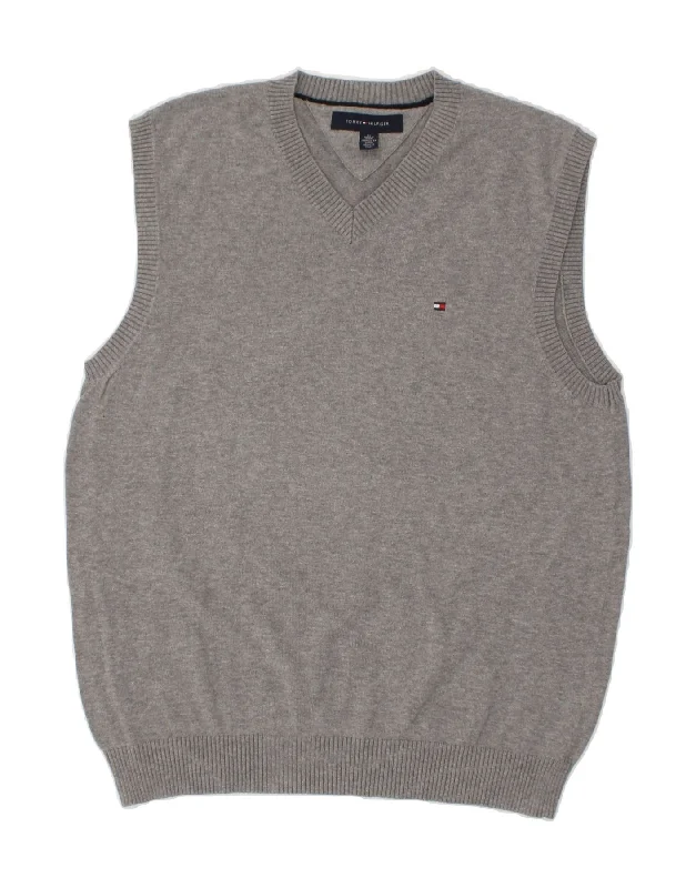 TOMMY HILFIGER Mens Vest Tank Top Medium Grey Cotton cute tank top