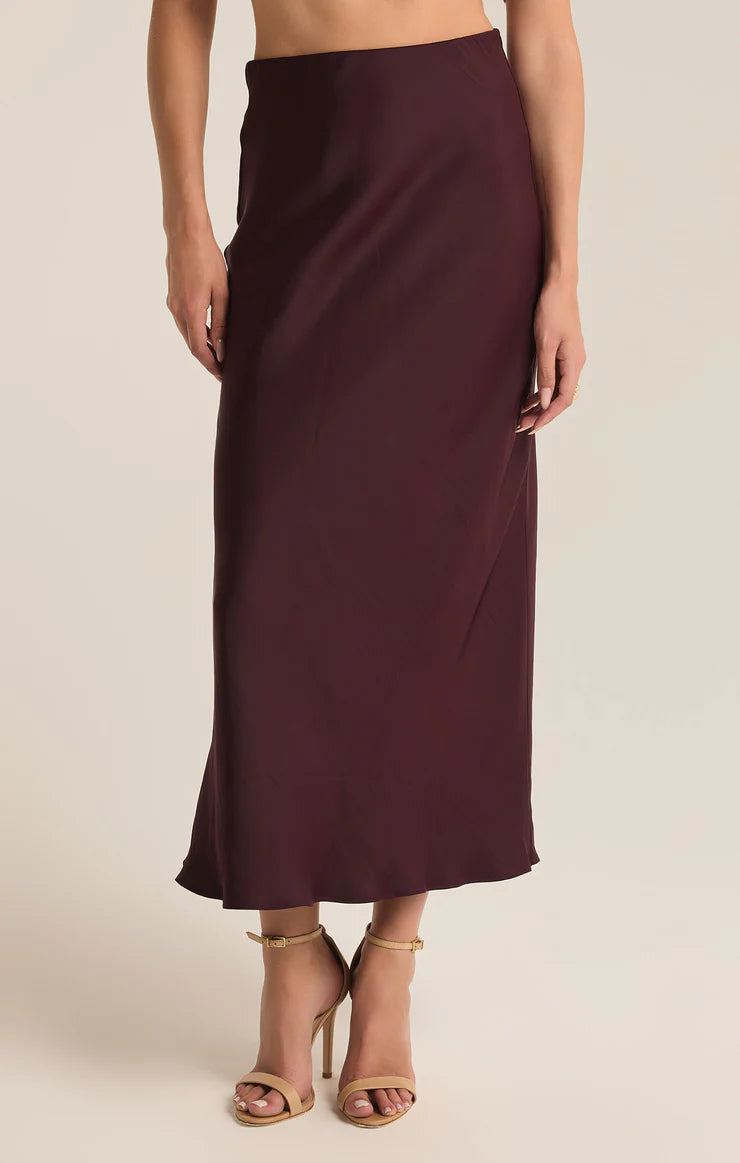 Europa Luxe Midi Skirt (Berry Wine) cashmere skirt rich