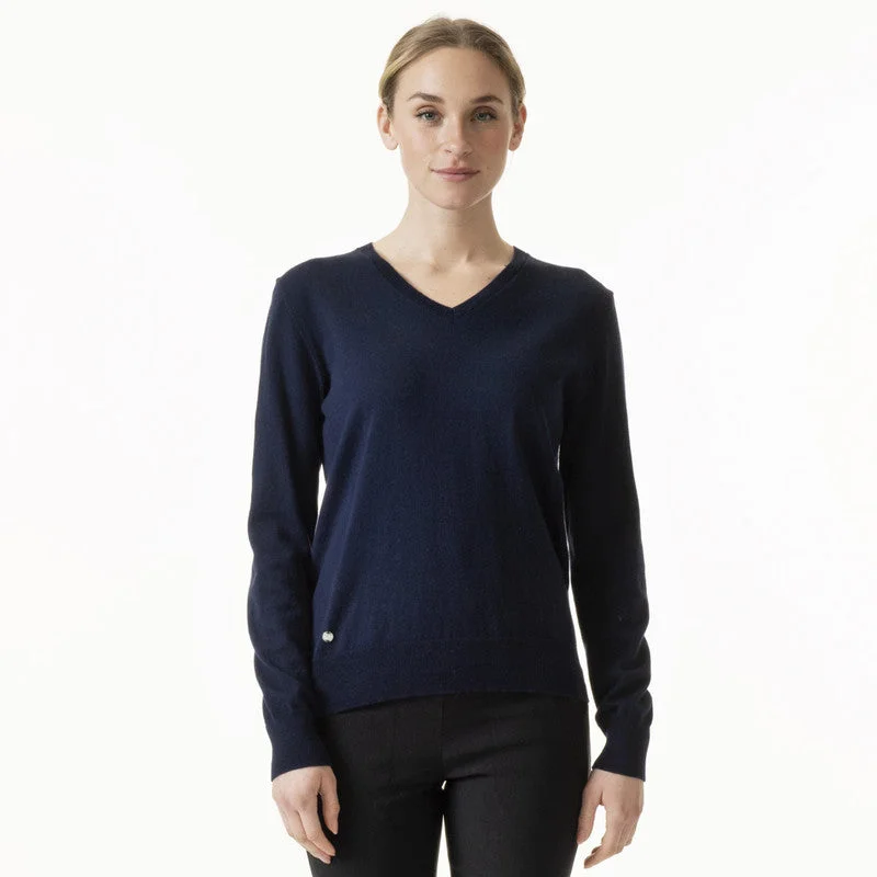 Daily Sports: Women's Tea Pullover - Navy Kimono Neck Pullover