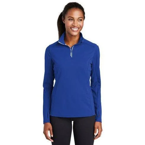 Sport-Tek® Ladies Sport-Wick® Textured 1/4-Zip Pullover Short Sleeve Top