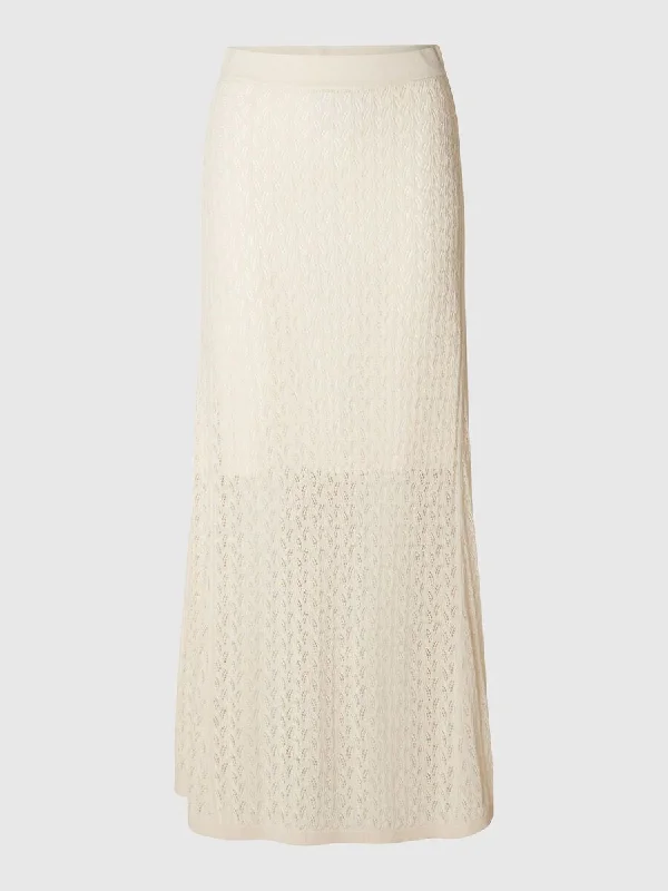 Selected Femme Agny Knitted Maxi Skirt - Birch cashmere skirt fine