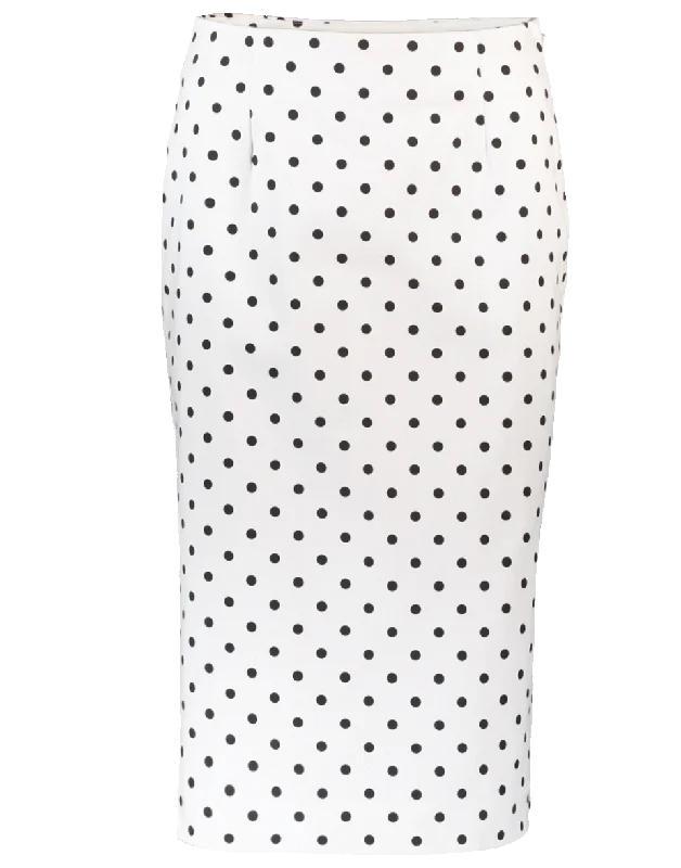 Sigma Polka Dot Pencil Skirt velvet skirt sumptuous