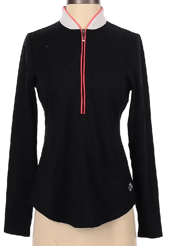 Jofit Black Half Zip Golf Pullover with White & Coral Accents Size XS MSP$88 Cowl Neck Pullover