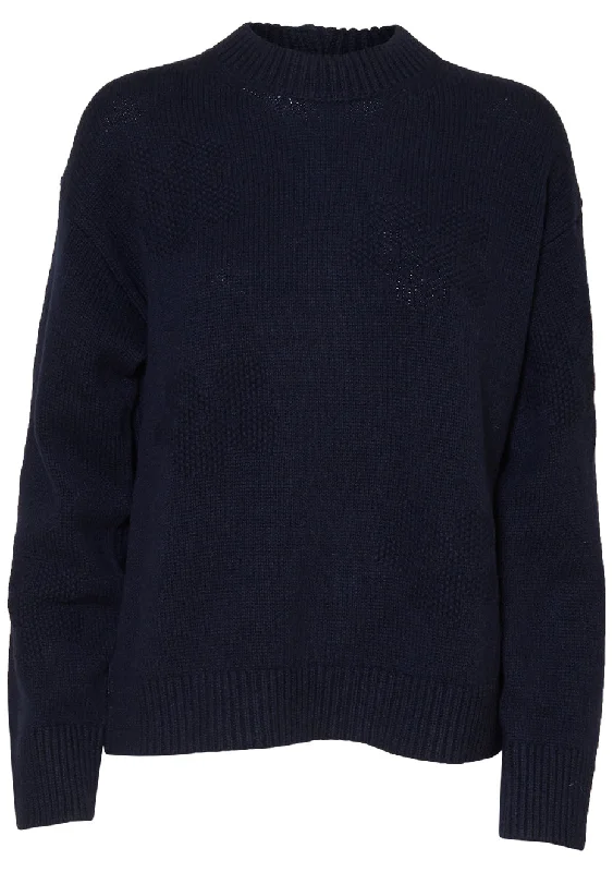 Odette Cashmere Pullover Navy Thin Wool Pullover