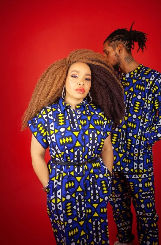 African Dress In Electric Blue Tunics Seasonal trendy