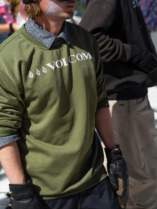 Mens Core Hydro Crew Pullover - Military Slouchy Comfort Pullover