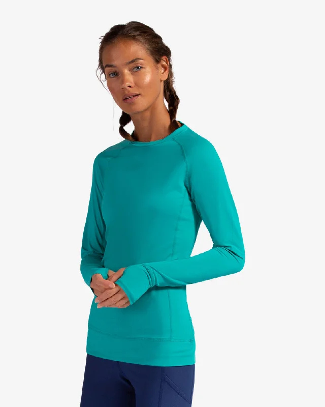 BloqUV: Women's UPF 50 Pullover (2012) - Caribbean Blue Short Sleeve Top