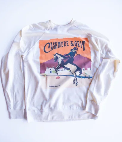 Original Cowgirl Clothing T-Shirts: Pullover Cashmere and Grit One Shoulder Top